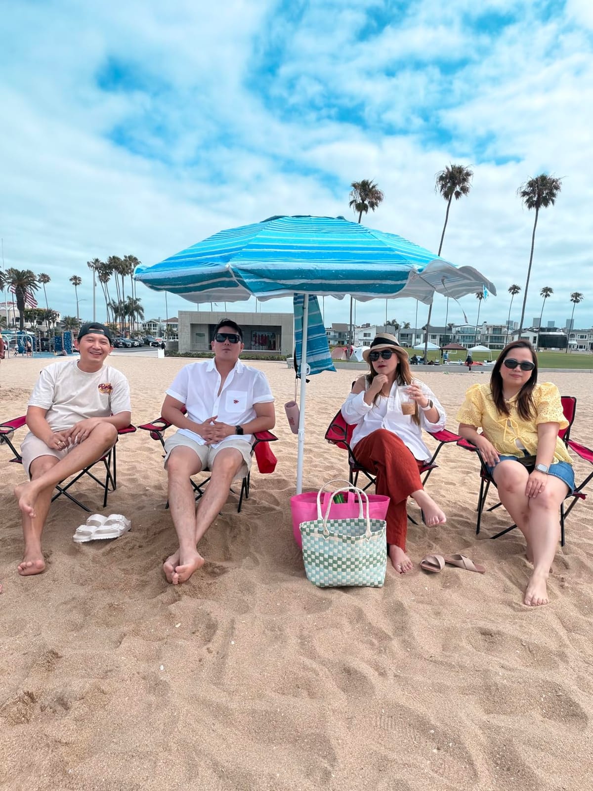 LOTTAFUN 6ft Beach Umbrella - Heavy Duty Wind Resistant UV 50+ Portable Sun Shade with Sand Anchor & Carry Bag, Outdoor Folding Umbrella for Beach, Pool, Patio, Garden (Blue Stripe) No Tilt The sand needs to exceed the spiral 6inch customer photo 1