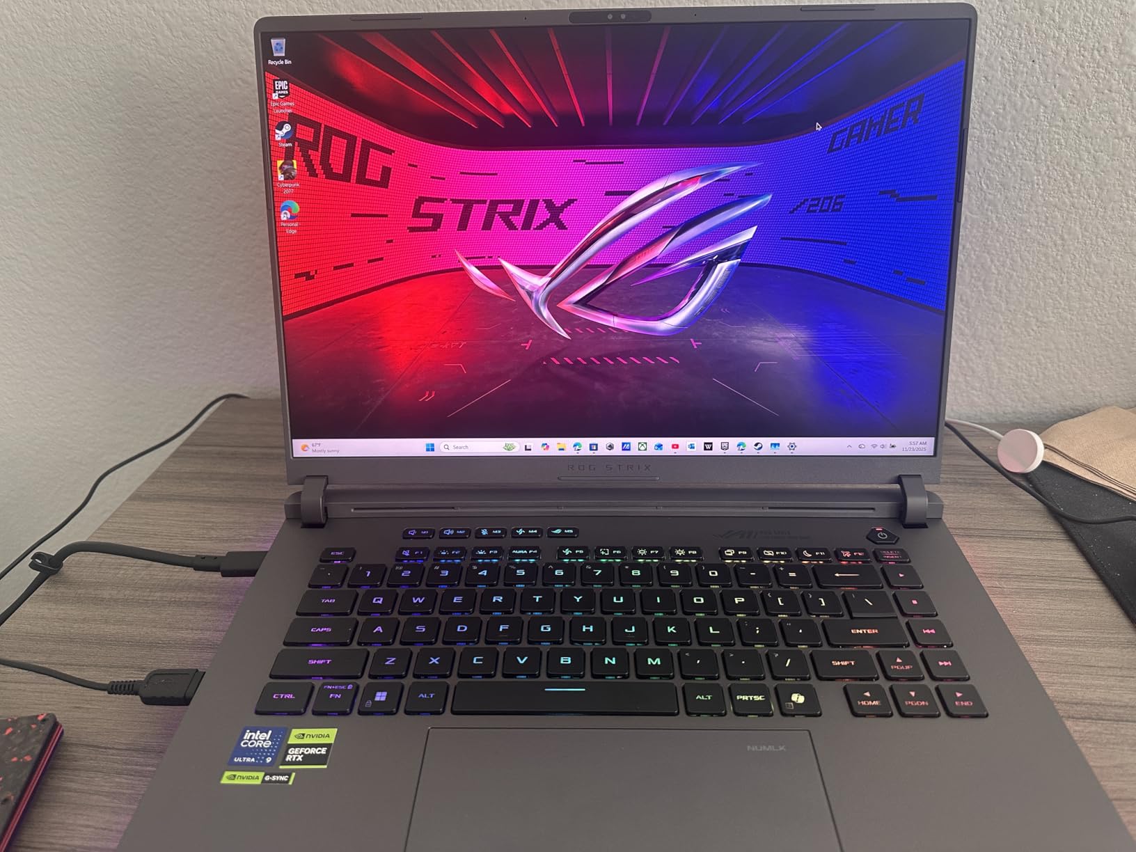 ASUS ROG Strix G16 (2025) Gaming Laptop, 16” ROG Nebula 16:10 2.5K 240Hz/3ms, NVIDIA® GeForce RTX™ 5070 Ti, Intel® Core™ Ultra 9 Processor 275HX, 32GB DDR5, 1TB SSD, Wi-Fi 7, Win11 Home, G615LR-AS96 customer photo 1