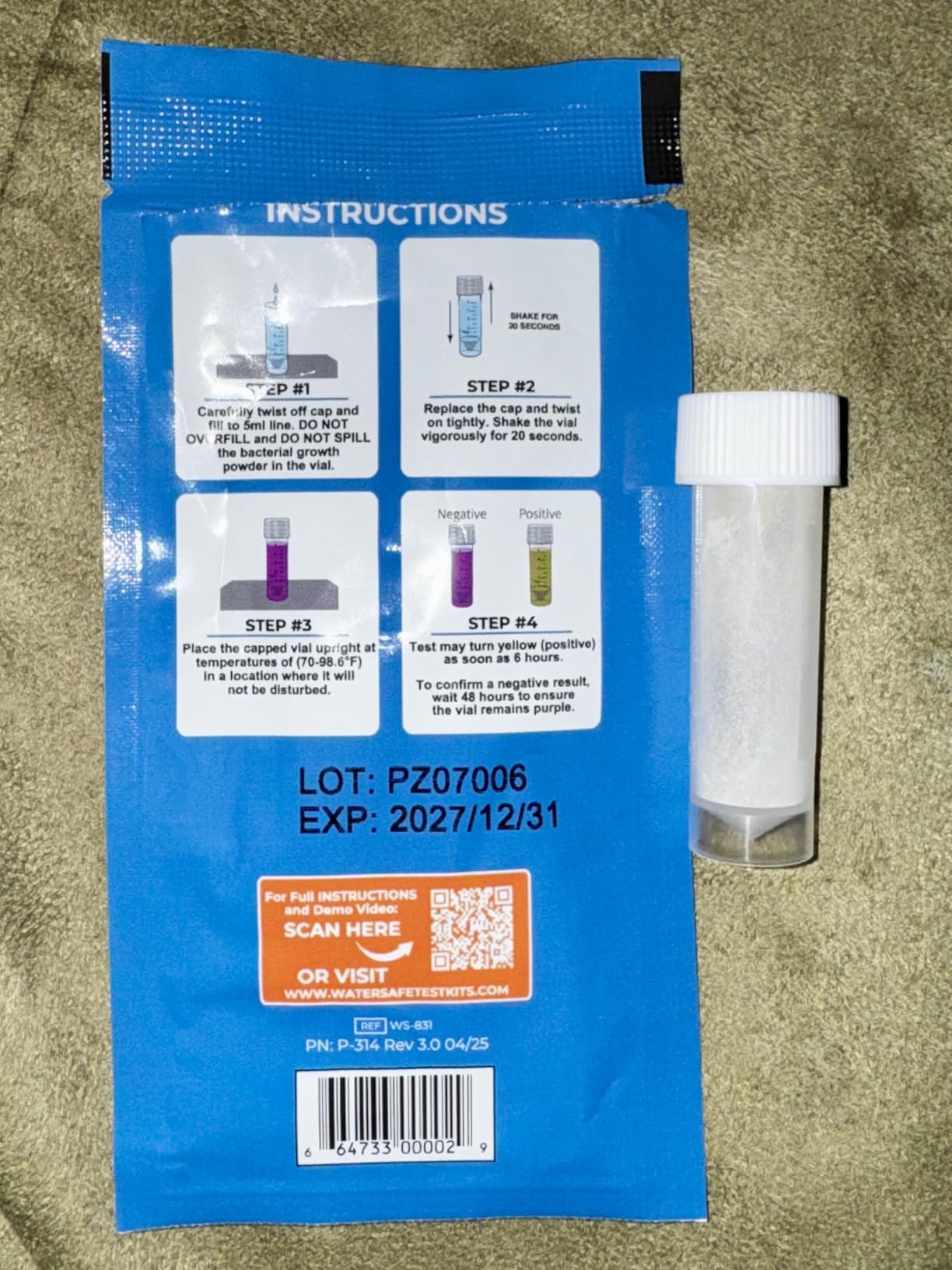 Watersafe® Bacteria Water Test Kit – USA-Made – Results as Fast as 6 Hours – Detects Coliform (Inc. E. coli) & Non-Coliform Bacteria in Drinking, Well & Tap Water – Lab-Quality Testing – 4 Pack customer photo 1