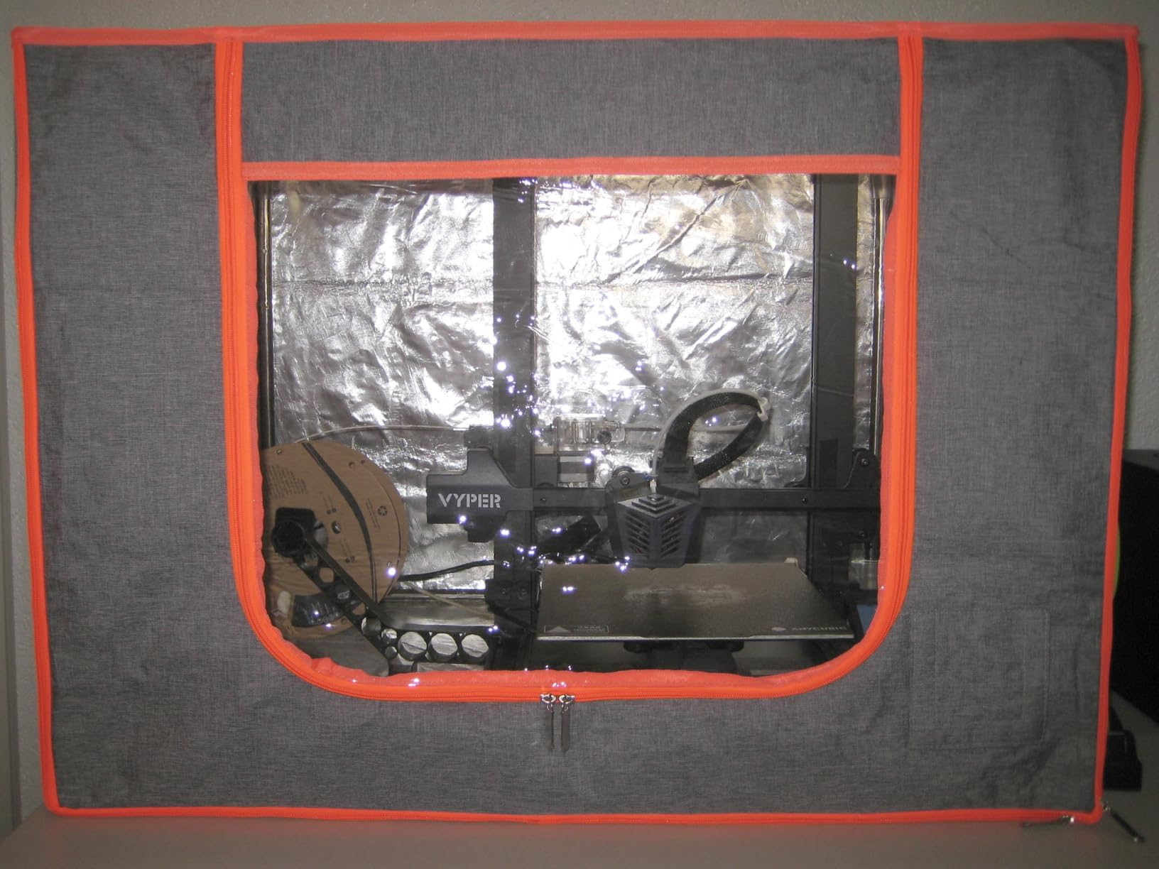 Dual-Placement Resin 3D Printer Enclosure Cover Tent with Adjustable Ventilation Exhaust Fan kit Compatible with Creality Anycubic Elegoo Series Mars 5 Ultra, Photon Mono 4 Resin UV 3D Printer customer photo 2