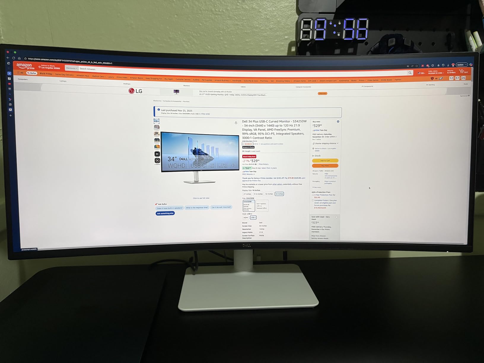 Dell 34 Monitor S3425DW, WQHD VA, 120Hz, FreeSync Premium, Eye Comfort customer photo 2