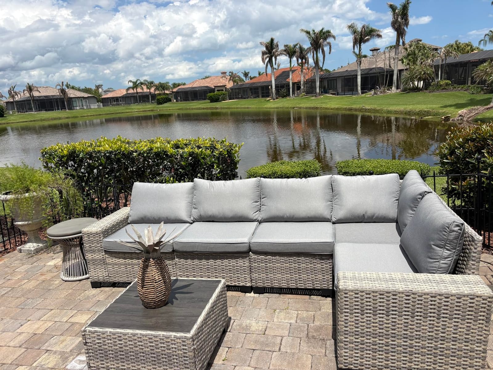 Outdoor Patio Furniture Set PE Wicker Rattan Outdoor Sectional Sofa customer photo 2