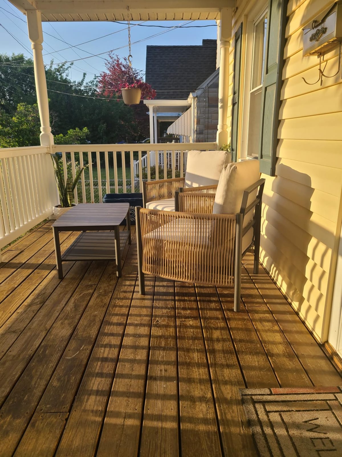 Aluminum Outdoor Patio Furniture Set with Dual-Layer Coffee Table, 4 Piece Modern Patio Conversation Sets with PE Rope, Outdoor Sectional Sofa with Thick Cushions for Balcony, Porch, Gray customer photo 2