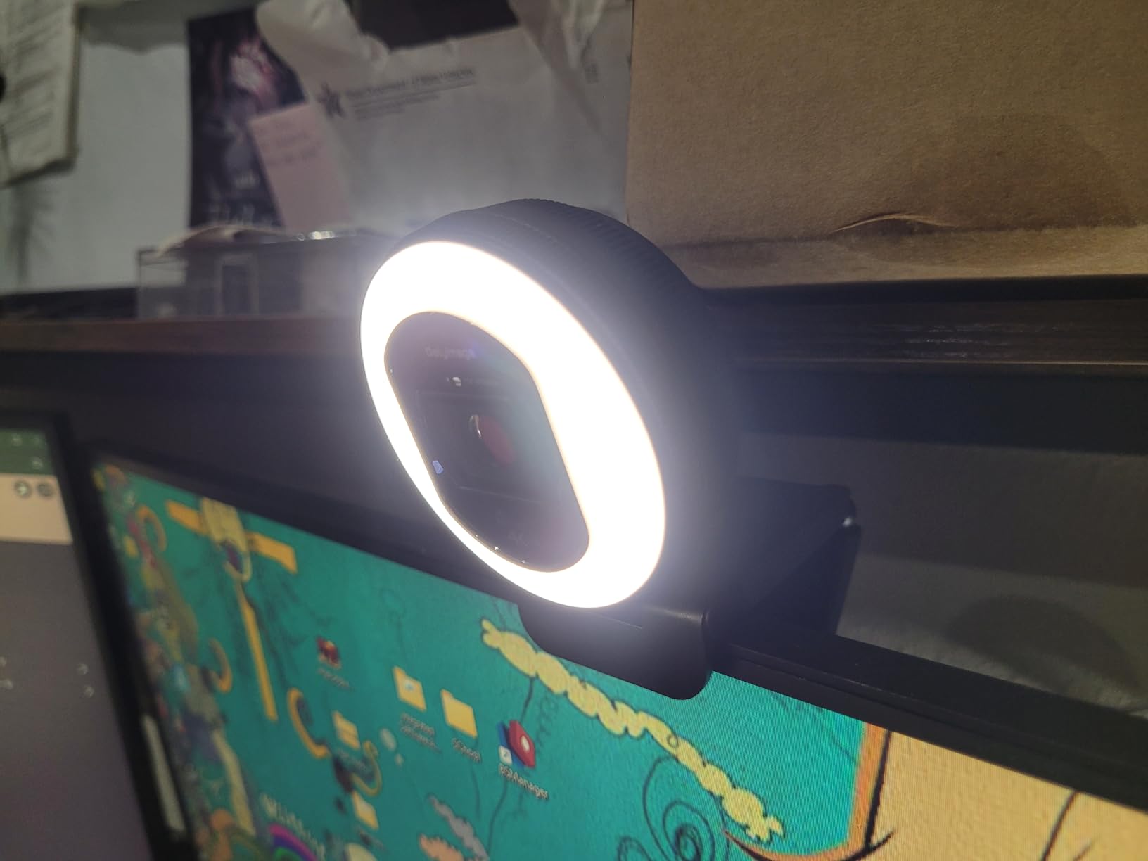 4K Webcam with Ring Light & Built-in Microphone for PC Streaming customer photo 2