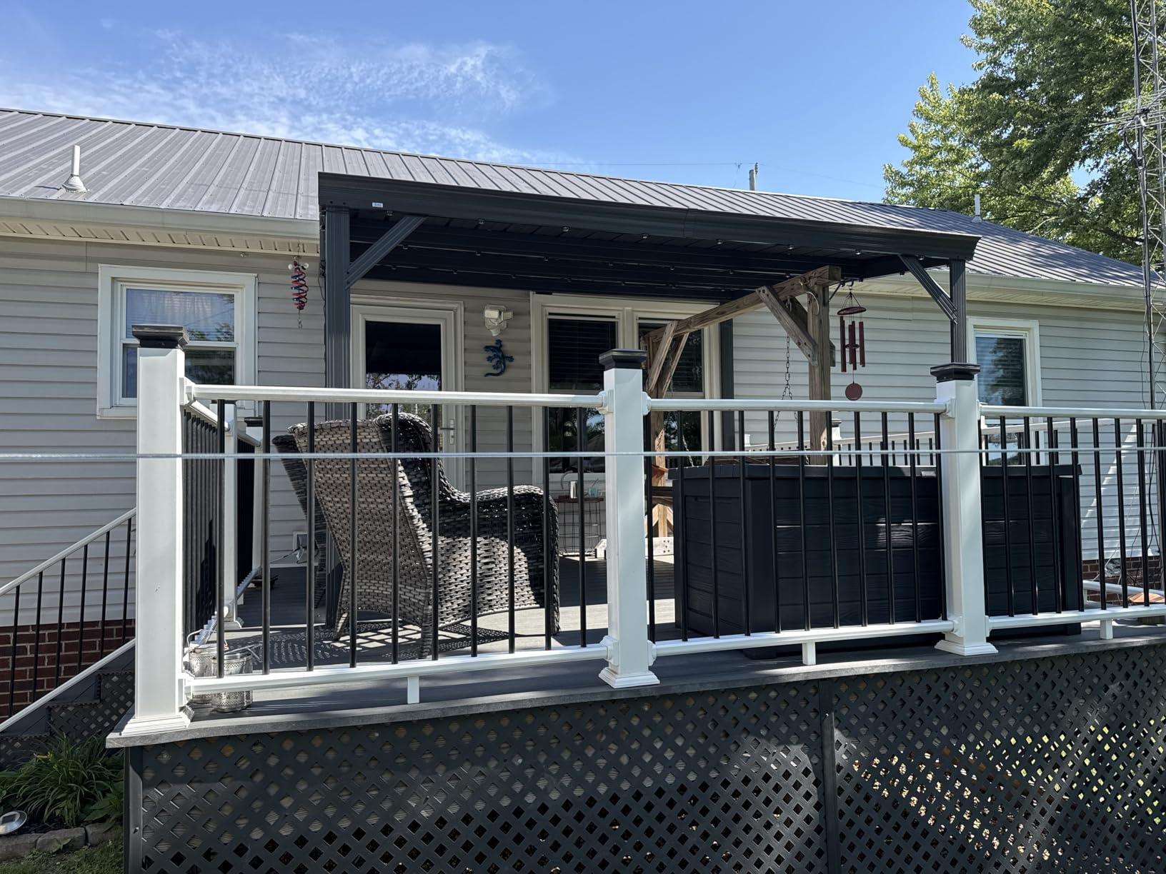 Domi 12' x 20' Lean to Gazebo Outdoor Wall Mounted Gazebo Pergola, Grey customer photo 1