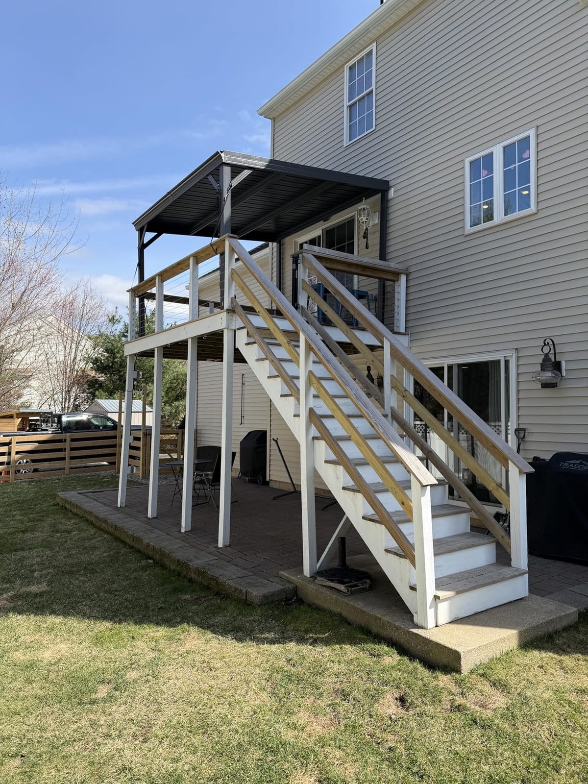 Domi 12' x 20' Lean to Gazebo Outdoor Wall Mounted Gazebo Pergola, Grey customer photo 2