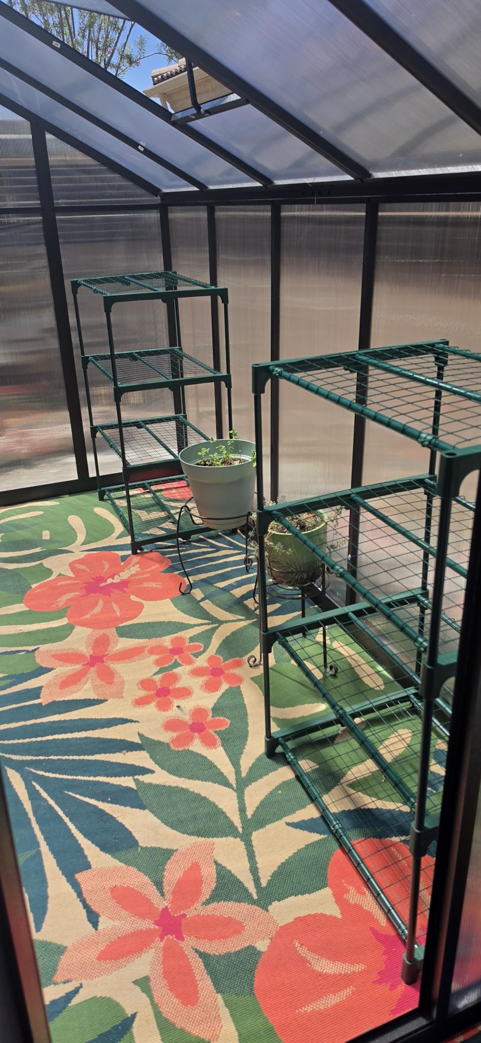 2 Pack Plant Stand Indoor Plant Shelf Outdoor,4 Tier Metal Greenhouse Shelves for Multiple Plant Pot Holder, Waterproof Greenhouse Shelving for Living Room Patio Home Decor for Gardening customer photo 1