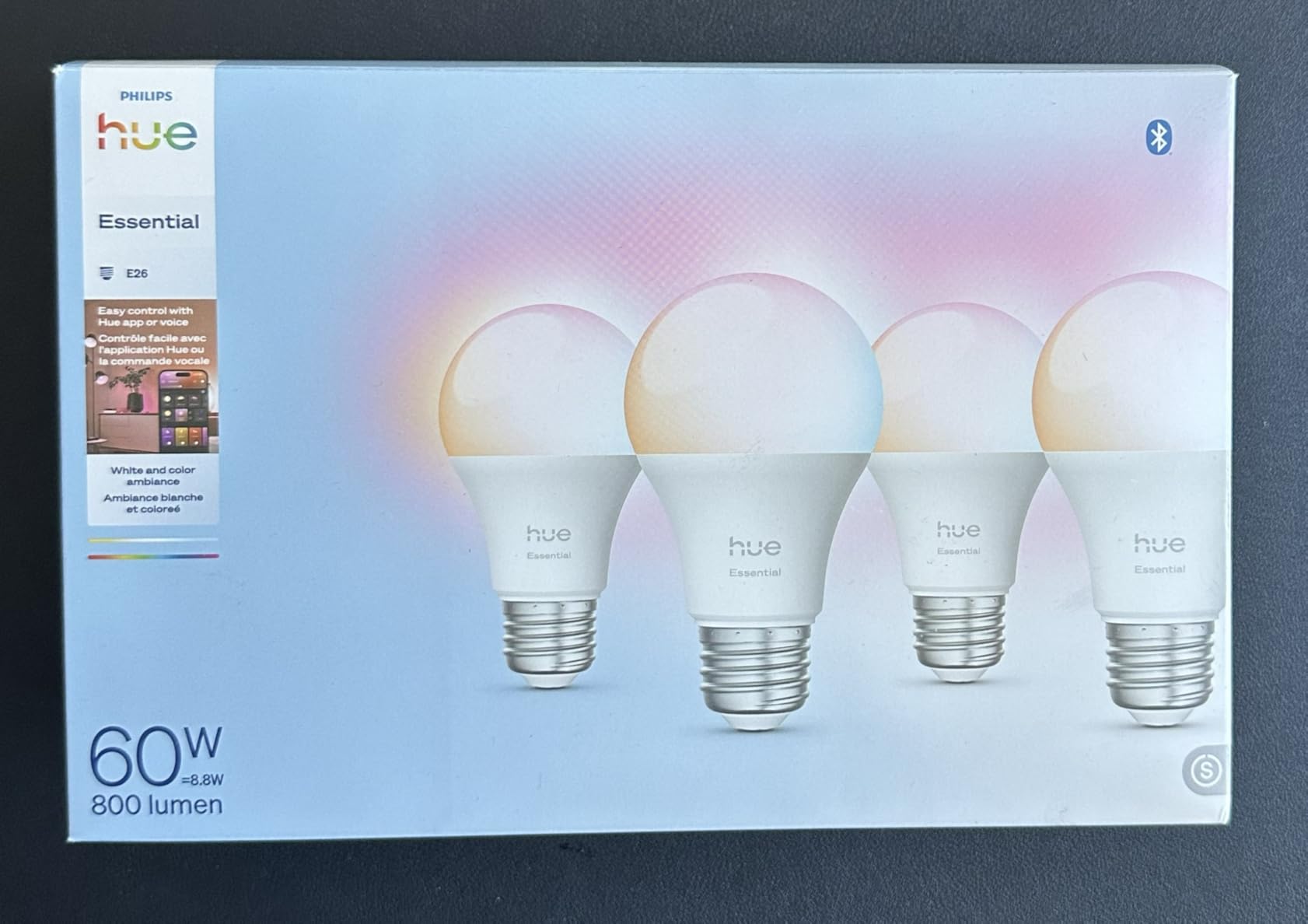 Philips Hue Essential Smart LED A19 Bulb, 4-Pack customer photo 1