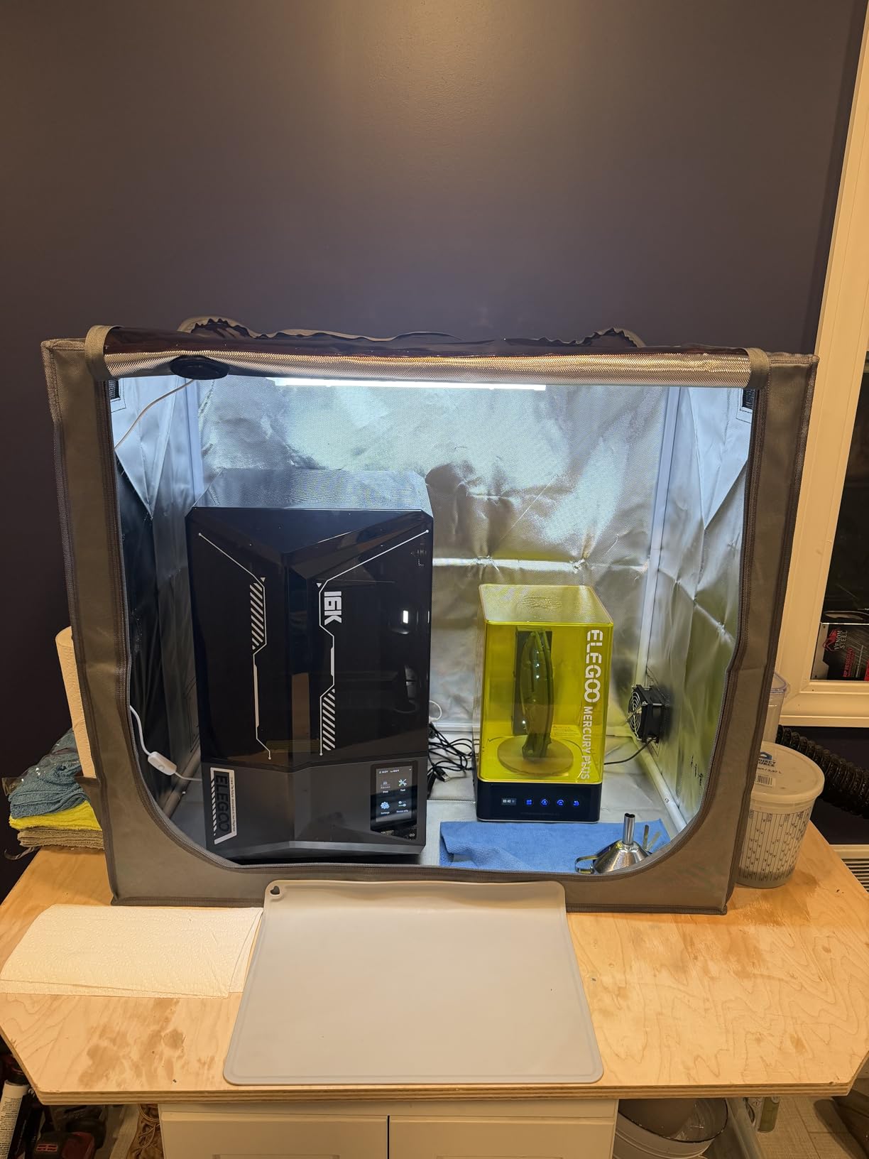 SKOUPHY Double Space Resin 3D Enclosure with Ventilation Kit LED Light customer photo 2