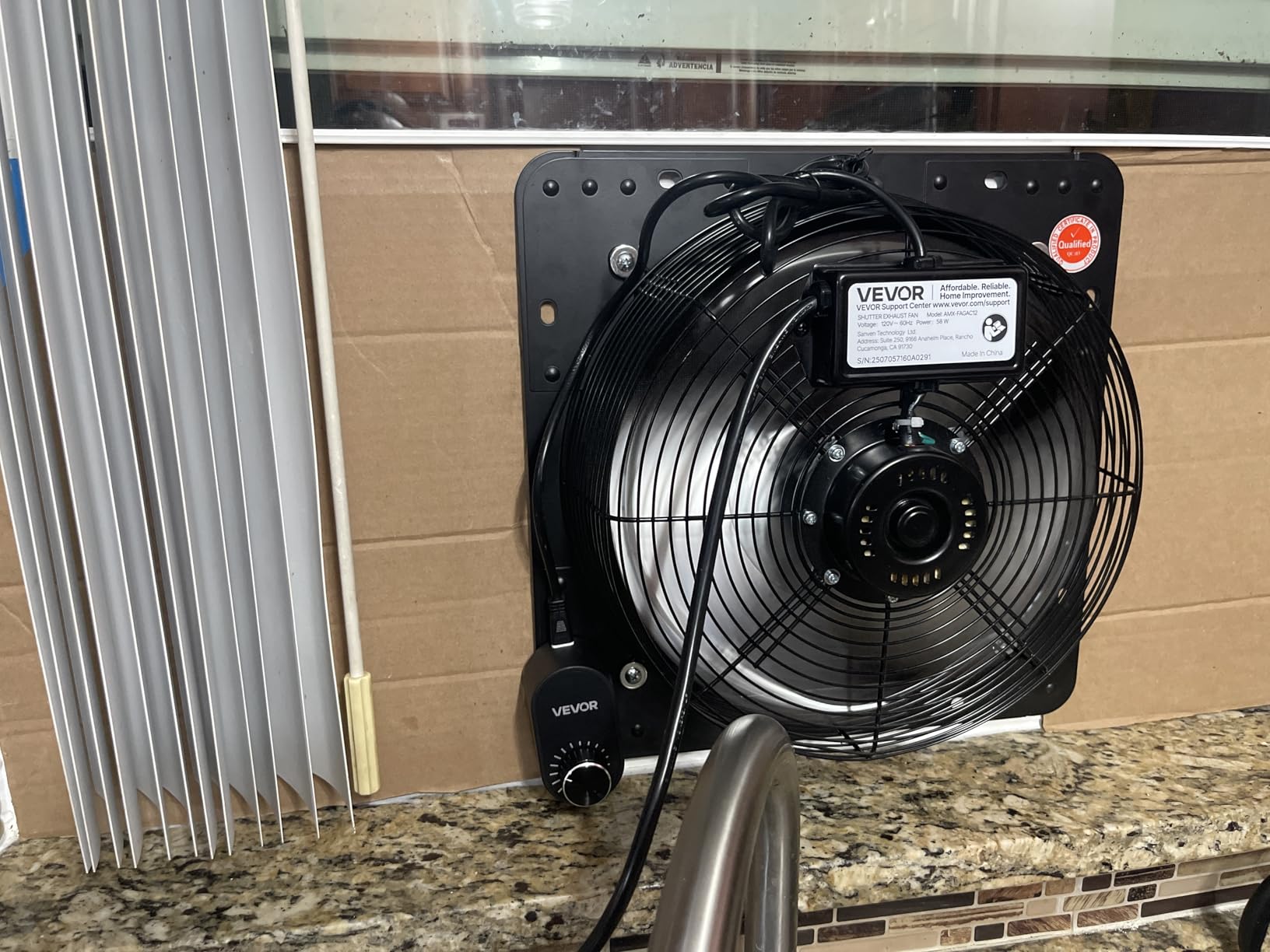 VEVOR 10'' Exhaust Fan, Wall Mounted Attic Fan with Variable Speed controller, 900 CFM, Automatic Shutter, Ventilation and Cooling, Black customer photo 2