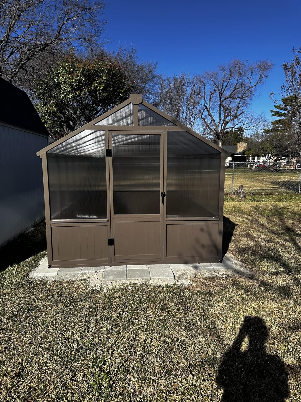 MUPATER 6 × 10 FT Cedar Wood Greenhouse for Outdoors, Outdoor Greenhouse With Polycarbonate Panels, Adjustable Vent Windows and Lockable Door, Wooden Walk-In Green House Kit for Garden, Lawn, Backyard customer photo 2