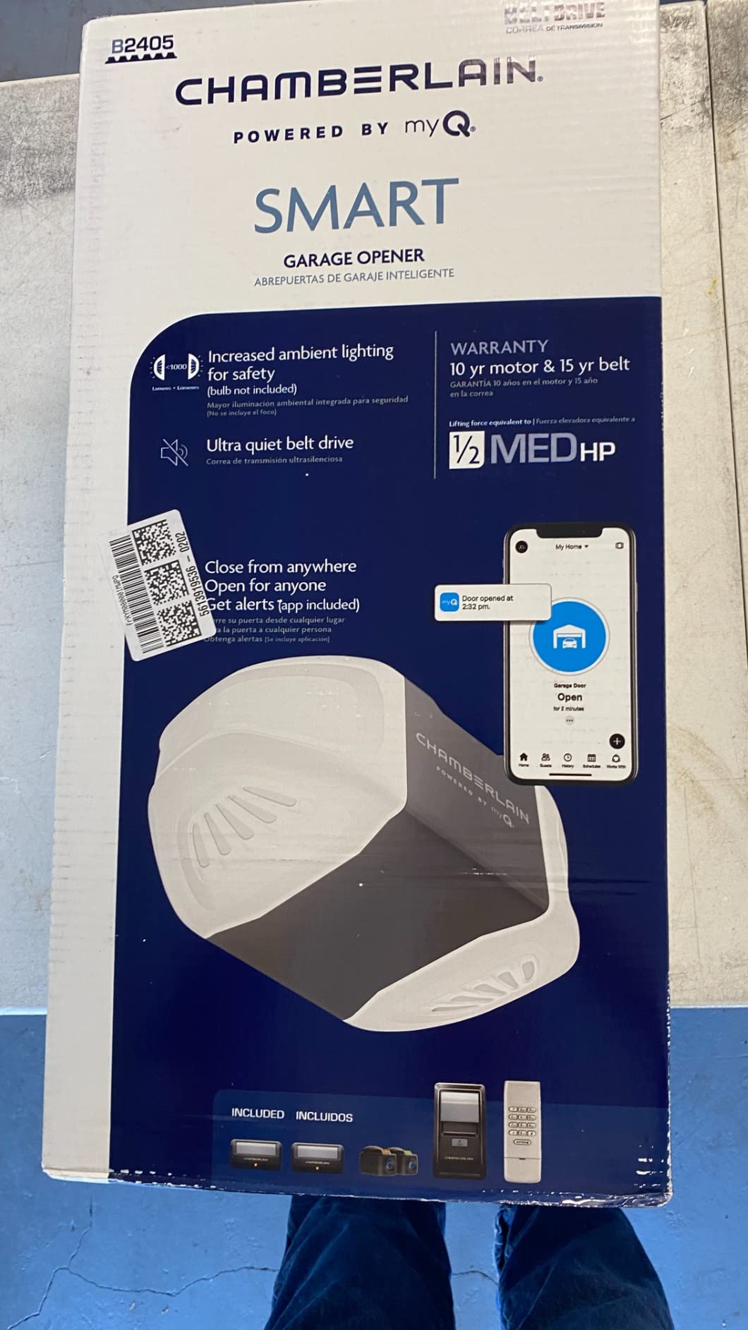 Chamberlain Belt Drive myQ Garage Door Opener, 3/4HP w/Fixed Camera customer photo 2