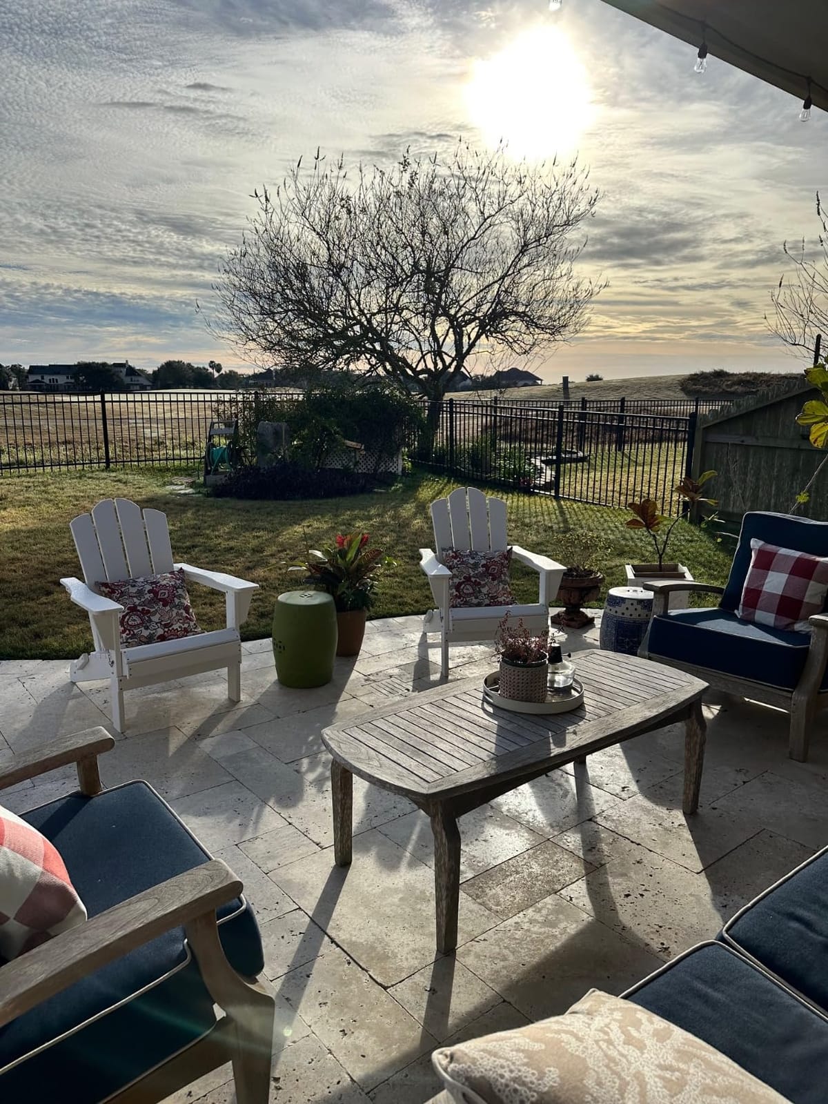 KINGYES Folding Adirondack Chair Set of 2 with Cup Holder, Navy customer photo 2