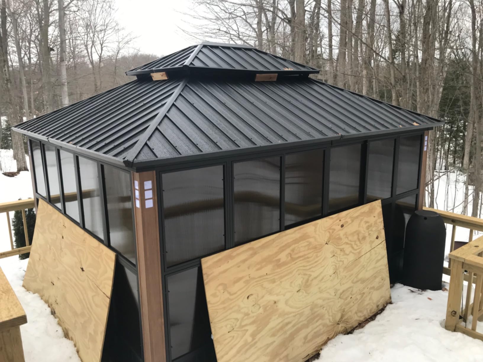 PURPLE LEAF Sunroom 10' x 13' Double Roof Enclosed Gazebo, Sliding Doors customer photo 2