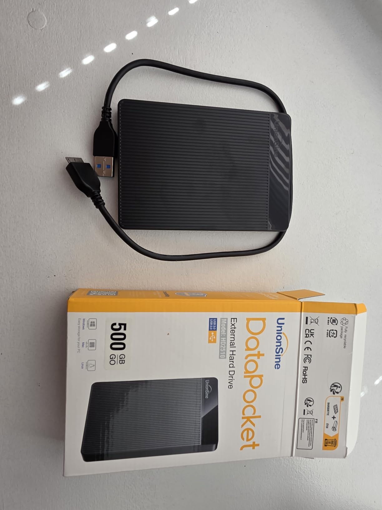 UnionSine 1TB Ultra Slim Portable External Hard Drive HDD-USB 3.0 customer photo 1