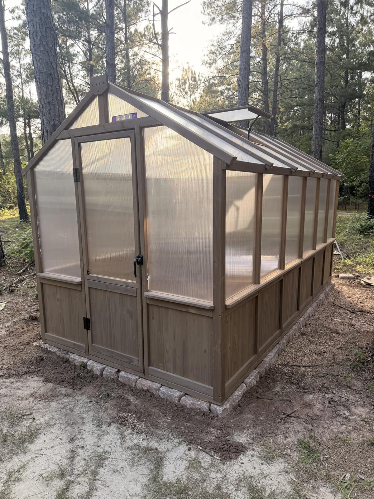 BlueWish 8x12 FT Greenhouse for Outdoors, Wood Green House with Cedar Frame & 6MM Thick Polycarbonate Panel, Walk in Greenhouse with Adjustable Vents for Outdoor, Patio, Garden, Backyard customer photo 2
