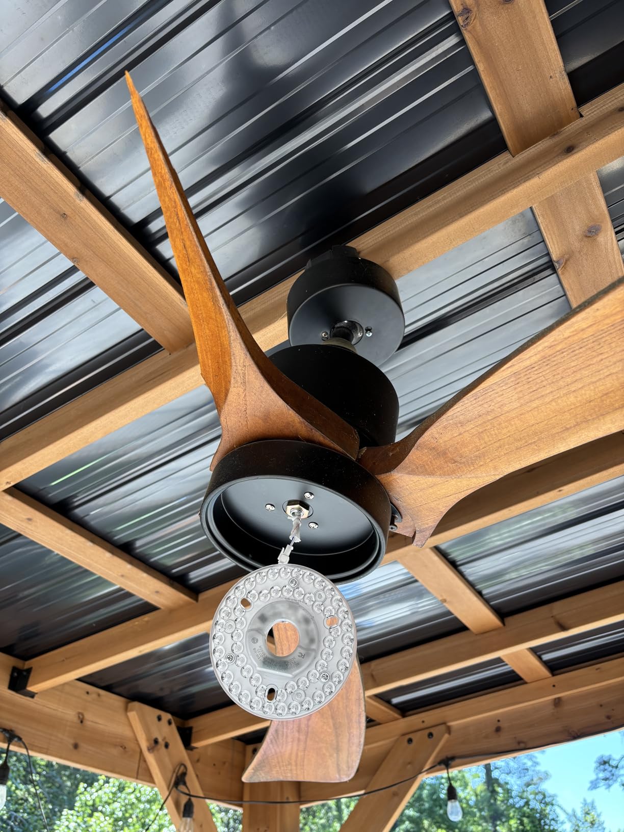 72 Inch Ceiling Fans with Lights and Remote, 3 Solid Wood Blades Large Fan customer photo 2