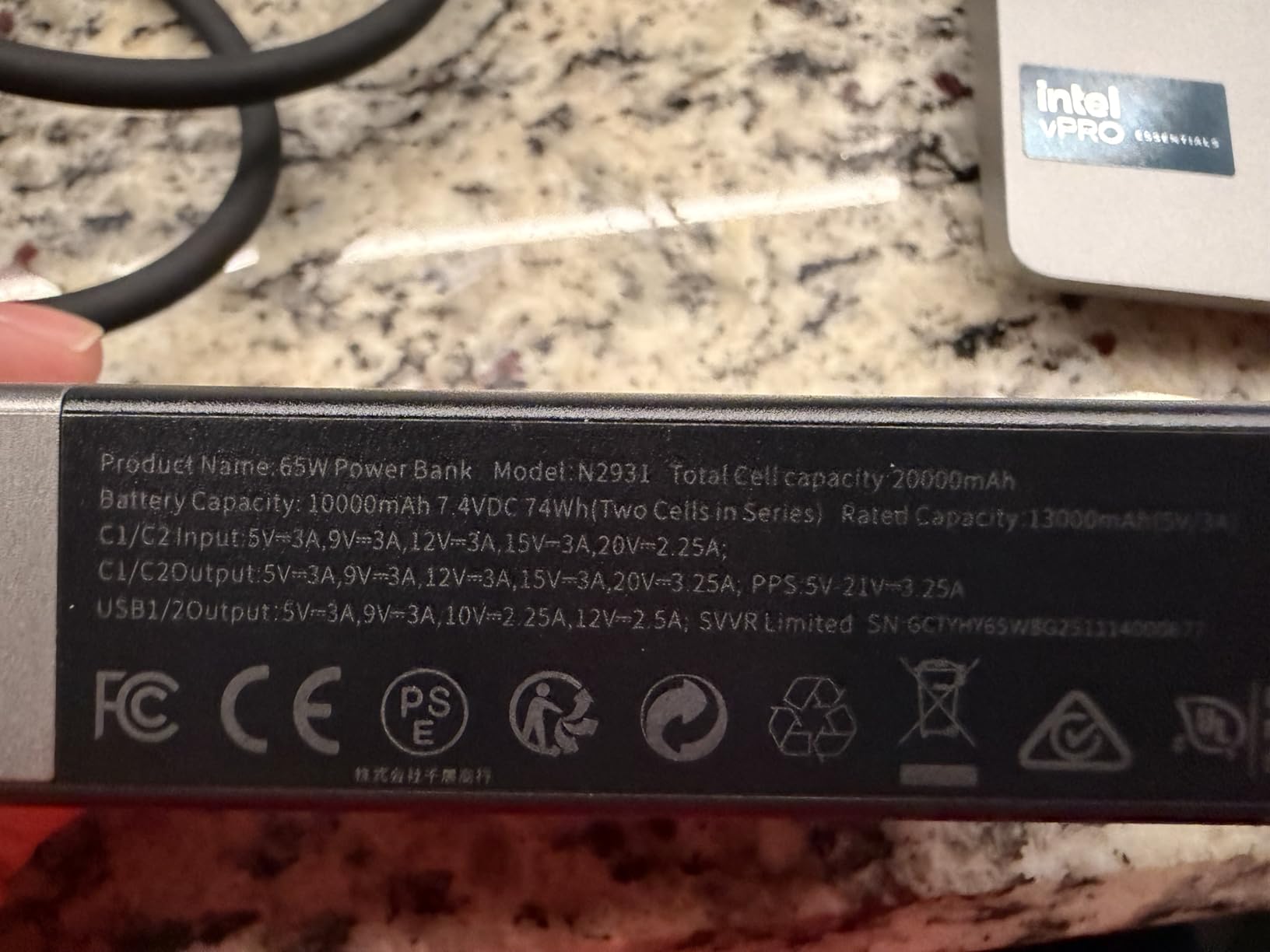 NOBIS Portable Charger 20000mAh 65W Power Bank Fast Charging customer photo 1