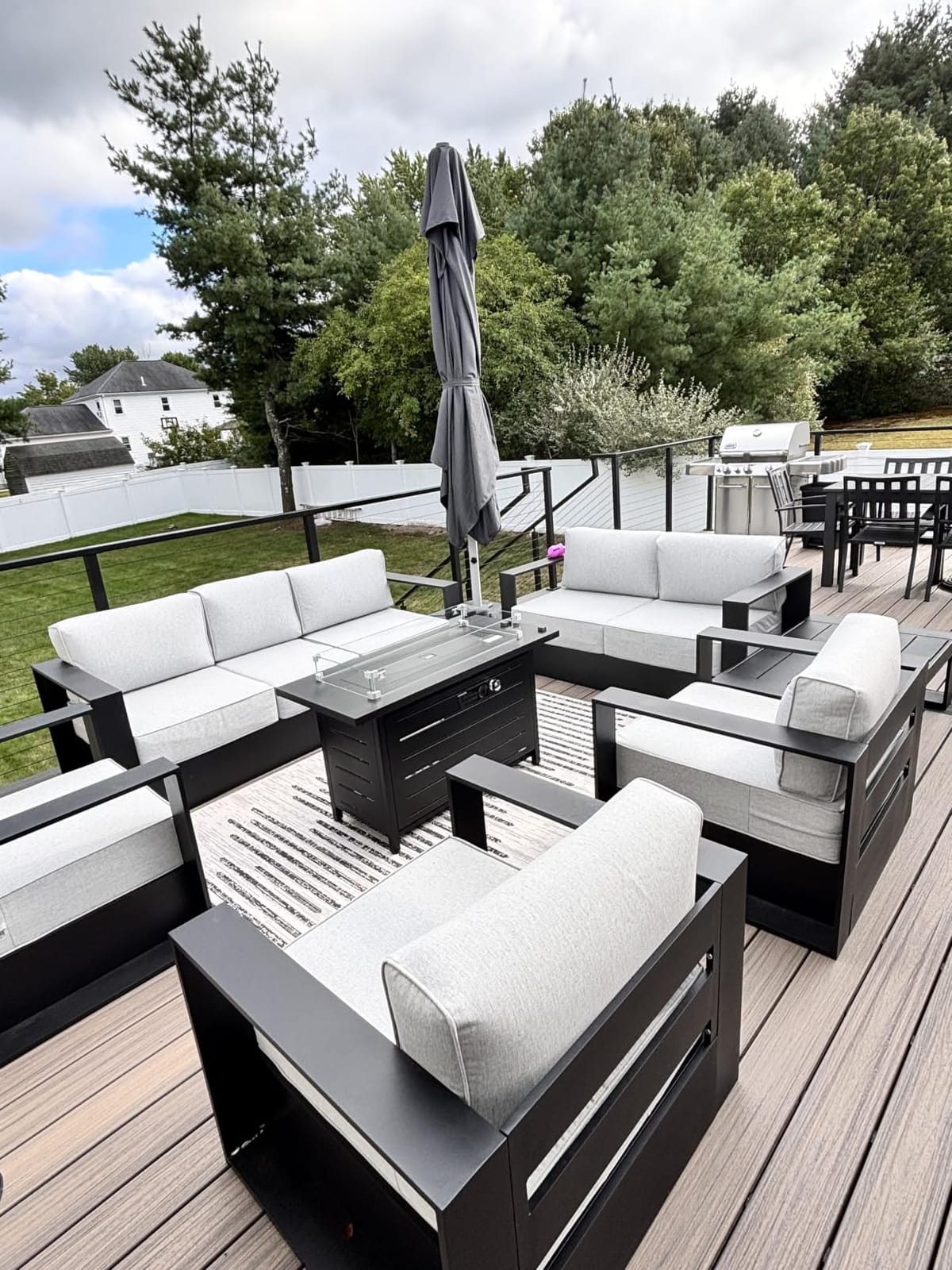 LayinSun 4 Piece Oversized Aluminum Outdoor Furniture Set with Fire Pit customer photo 1