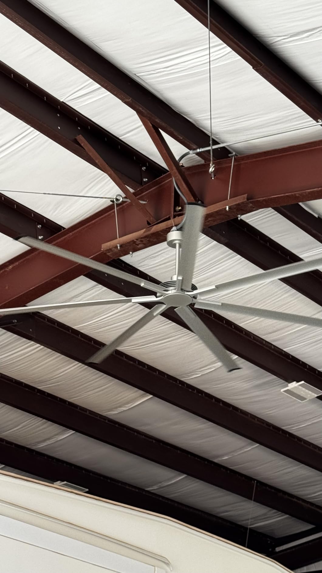 Ohniyou 108'' Industrial Ceiling Fan No Light for Warehouse, Silver customer photo 2
