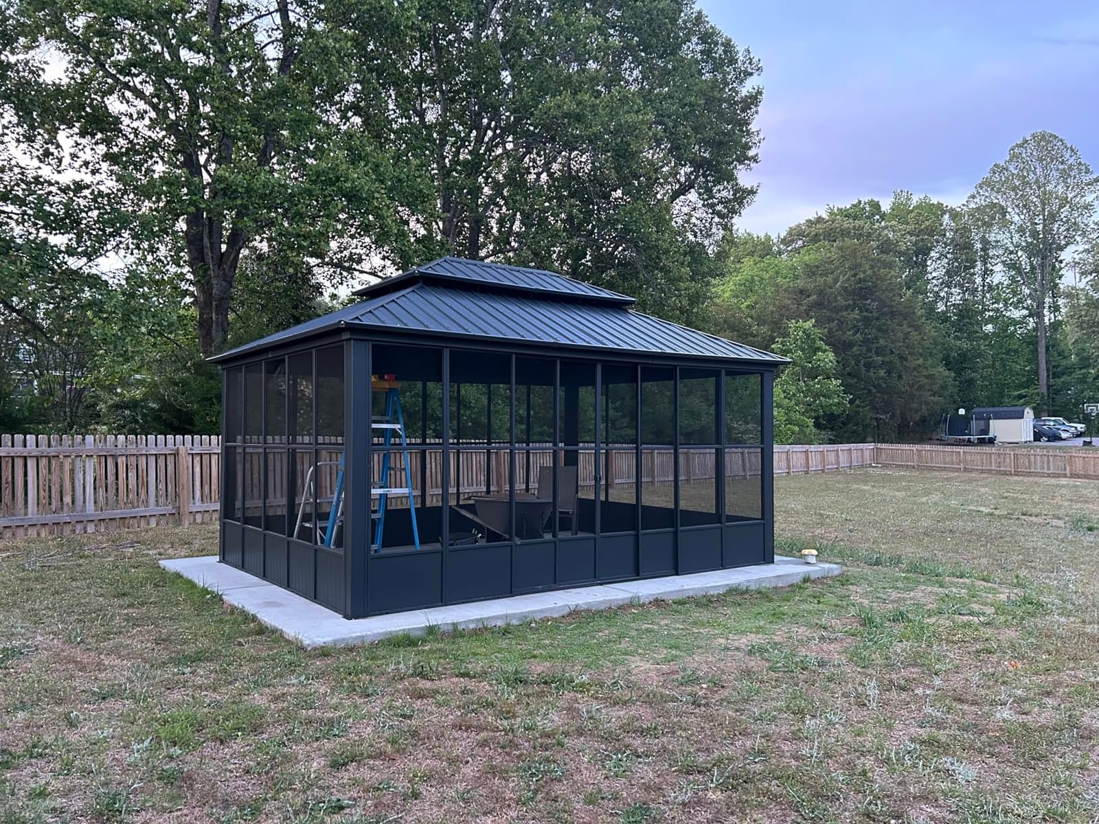 PURPLE LEAF Extended Solarium 12' x 24' 4 Season Screened Gazebo, Grey customer photo 1