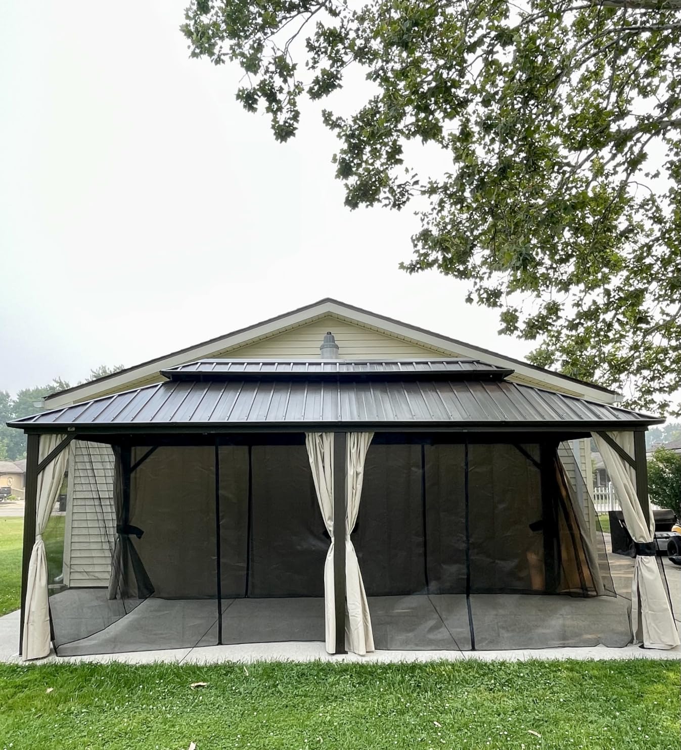 PURPLE LEAF Hardtop Gazebo 12' X 20' Aluminum Solarium Double Roof Bronze customer photo 1