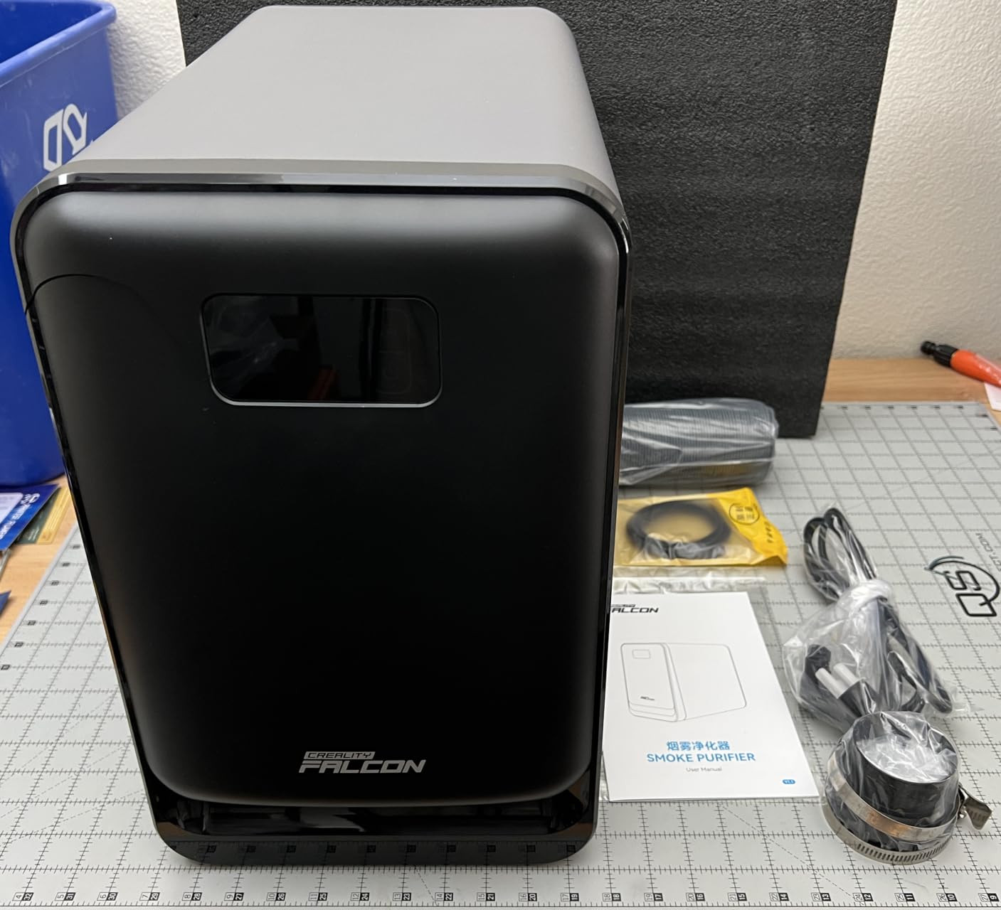 Creality Falcon AP1 Mini Smoke Purifier for A1 series Laser Engraver, 174m³/h High Airflow, HEPA & Activated Carbon Filter, 99.9% Smoke & Odor Removal, Quiet 56dB, Compact Desktop Fume Extractor customer photo 1