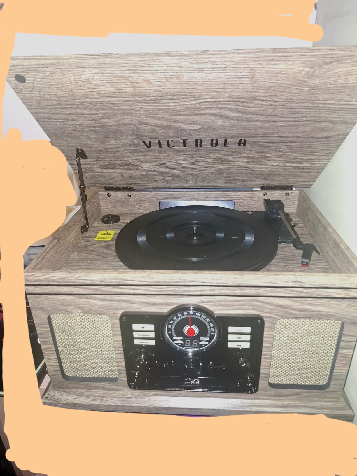 Victrola Quincy - 6-in-1 Bluetooth Record Player - Walnut customer photo 1