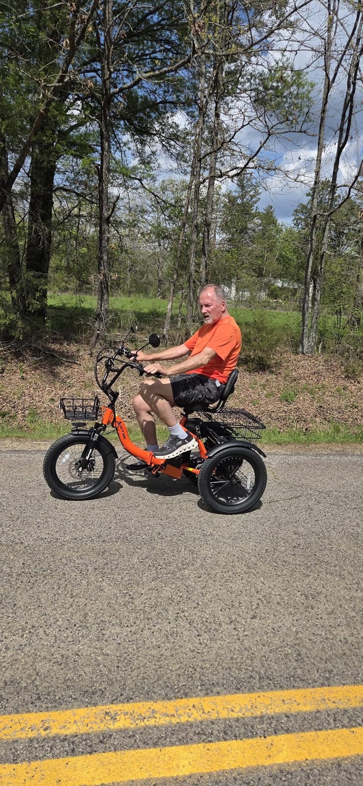 NARRAK Electric Tricycle for Adults,Fat Tire Folding Electric Trike,3 Wheels Electric Bicycle Bikes, Peak 1100W Step-Thru Etrike with Removable Battery and Large Basket customer photo 2
