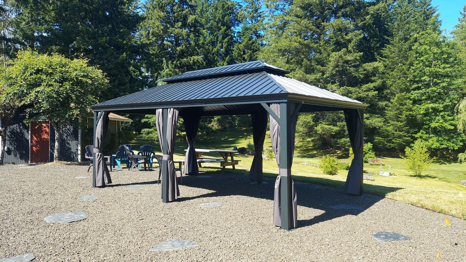 PURPLE LEAF Solarium 12' x 16' 360° Transparent Enclosed Gazebo, Grey customer photo 2