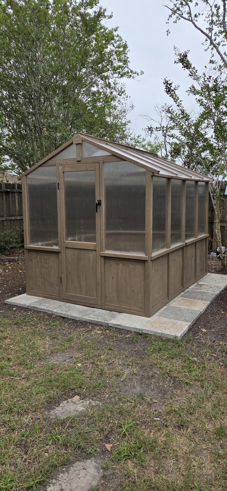 Aoxun 8x10 FT Wooden Greenhouse for Outdoors, 6MM Thick Polycarbonate Panel Walk-in Green House Kit with Adjustable Roof Vent and Lockable Door, Heavy Duty Cedar Greenhouse, Backyard Garden customer photo 2