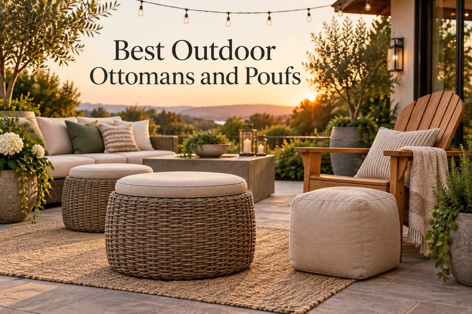 Best Outdoor Ottomans and Poufs