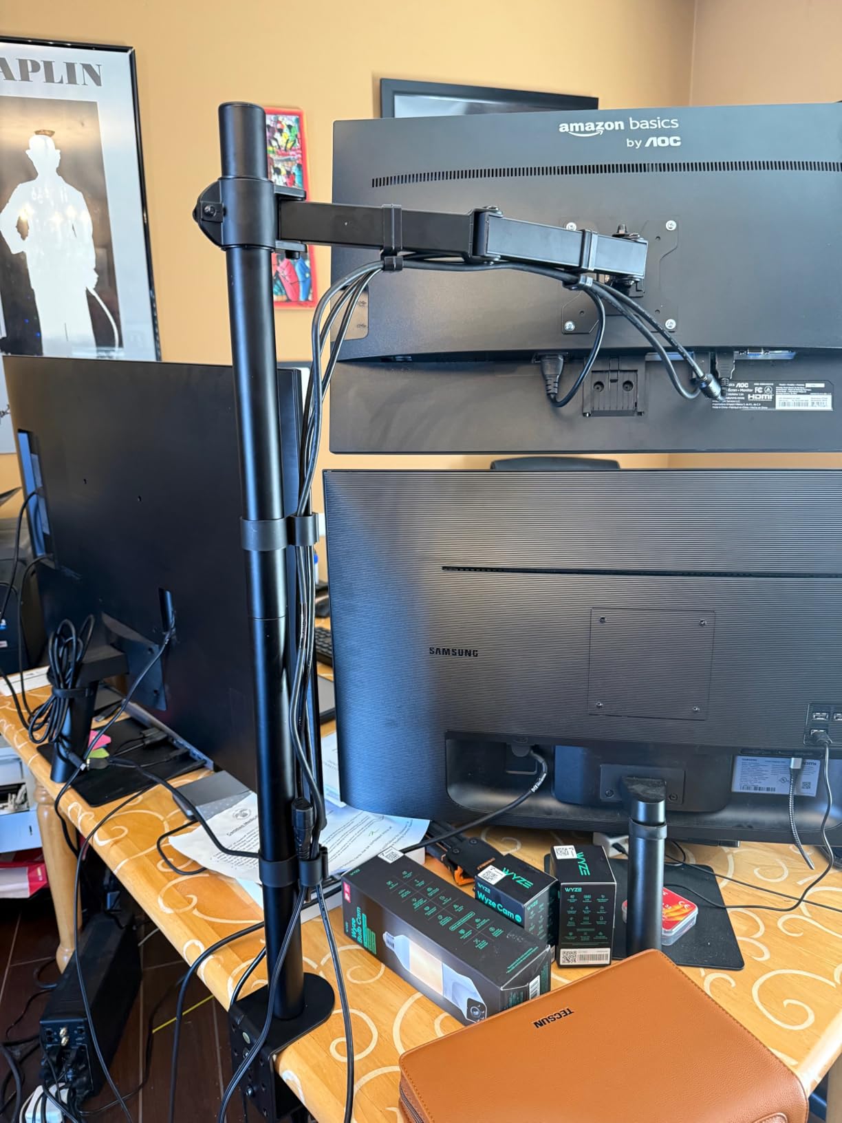 WALI Tall Monitor Arm Mount for Desk for 13-34 inch Screens, 22 lbs per Arm customer photo 2