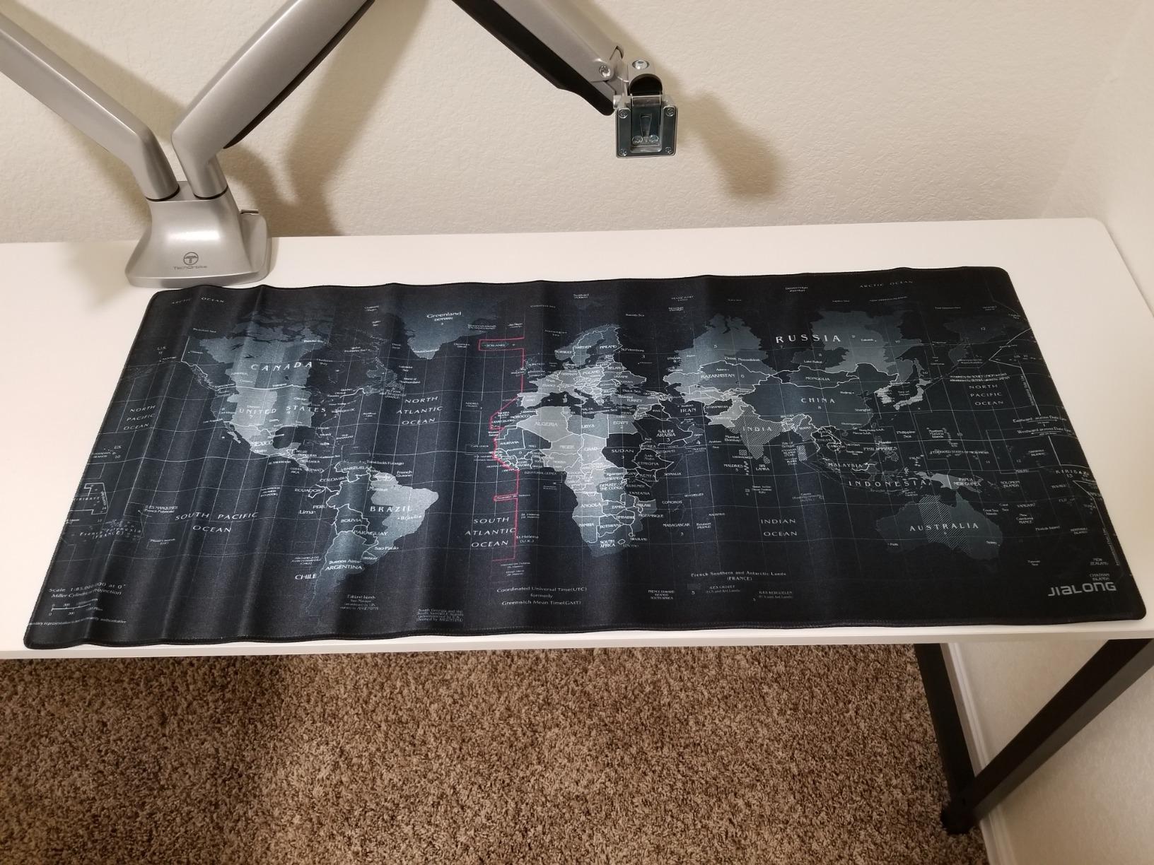 JIALONG Large Gaming Mouse Pad, Extended XXL Desk Mat 35.4×15.7 Inches Map customer photo 1