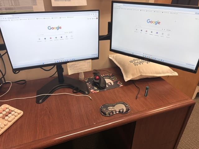WALI Triple Monitor Stand, Free Standing for 13-27 inch Screens,up to 22lbs customer photo 2