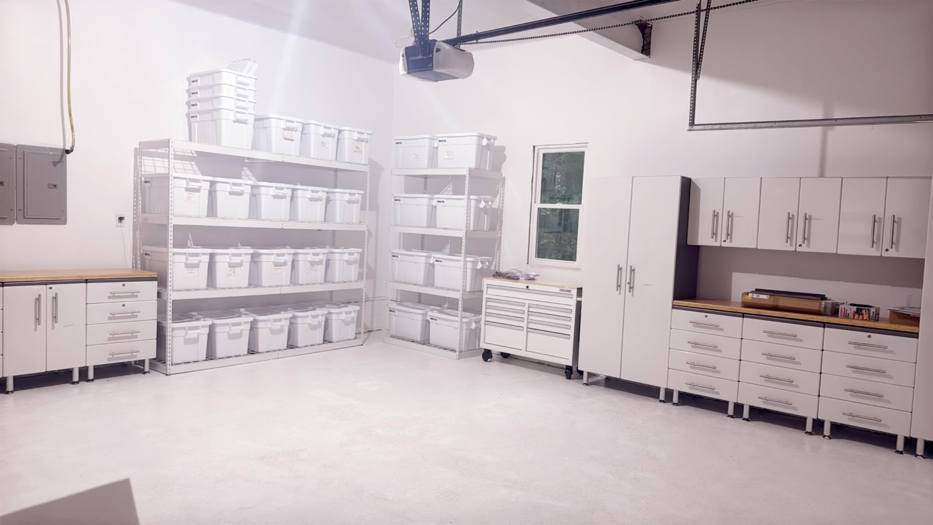 Ulti-MATE UG22092W 9-Piece Garage Cabinet Kit with Bamboo Worktop in Starfire White Metallic customer photo 2
