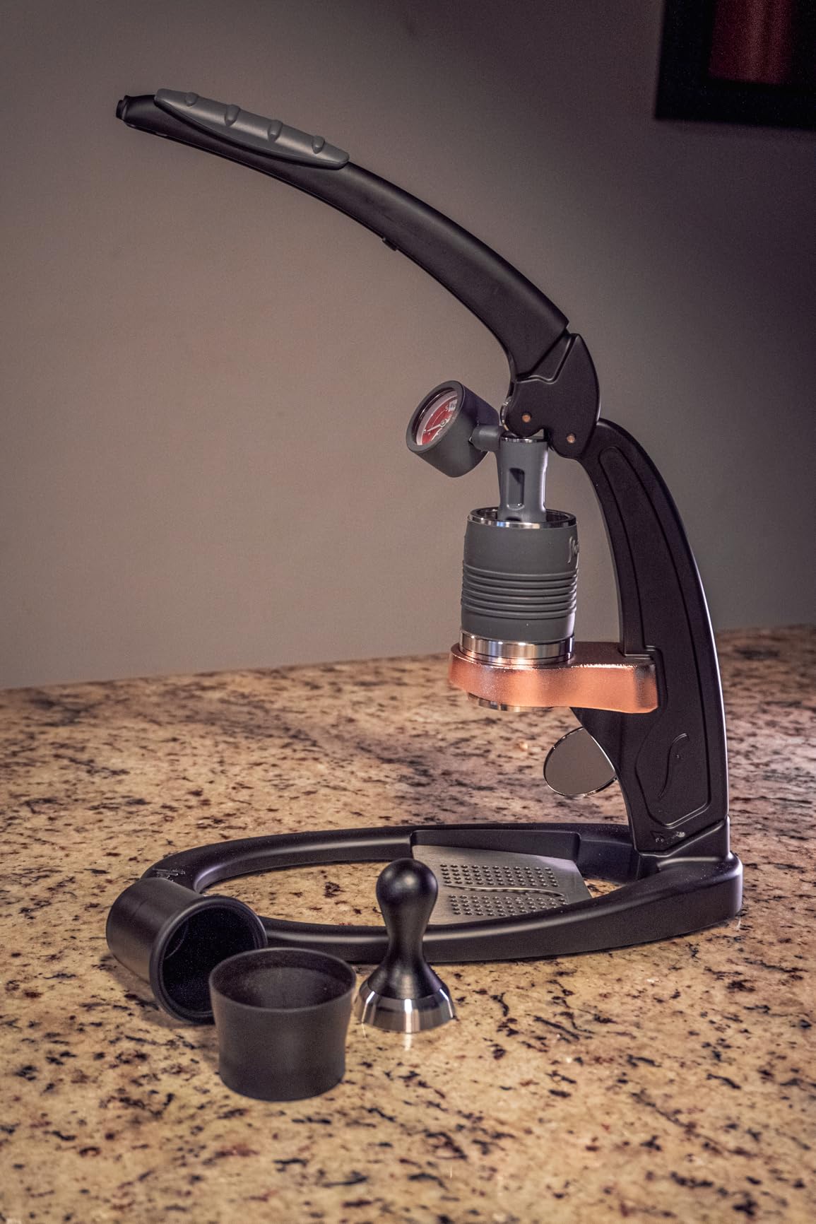 Flair UPDATED 49 PRO (Black) - All manual 49mm lever espresso maker with handled portafilter, pressure gauge and no plastics in brew path customer photo 1