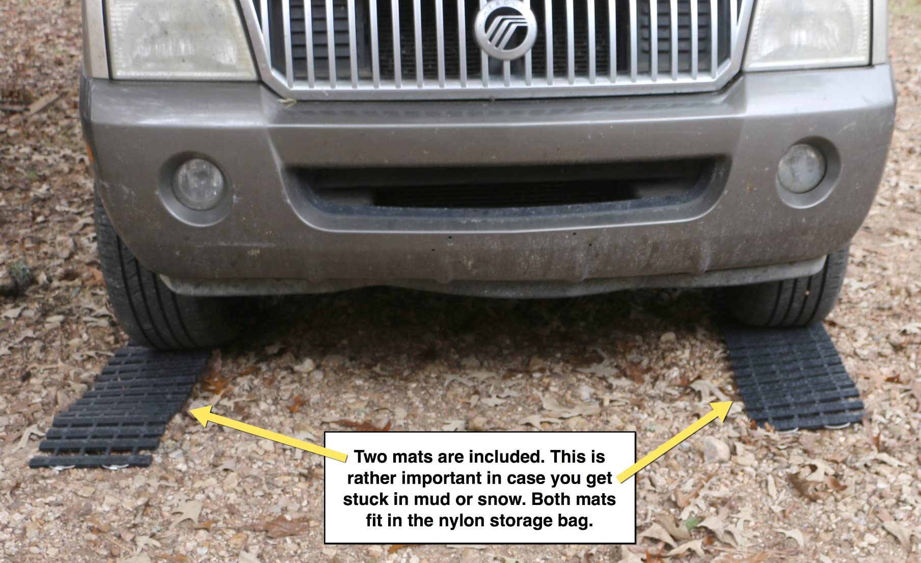 Tire Traction Mat, Recovery Track Portable Emergency Devices for Pickups Snow, Ice, Mud, and Sand Used to Cars, Trucks, Van or Fleet Vehicle (2pcs*39in) customer photo 1