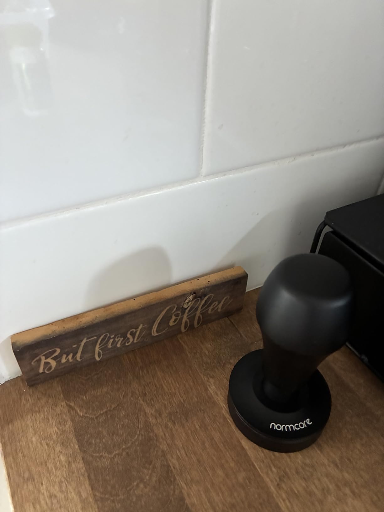 Normcore V4 Coffee Tamper 53.3mm - Spring-Loaded Tamper - Barista Espresso Tamper with 15lb / 25lb / 30lbs Replacement Springs - Anodized Aluminum Handle and Stand - Flat Base, Black customer photo 2