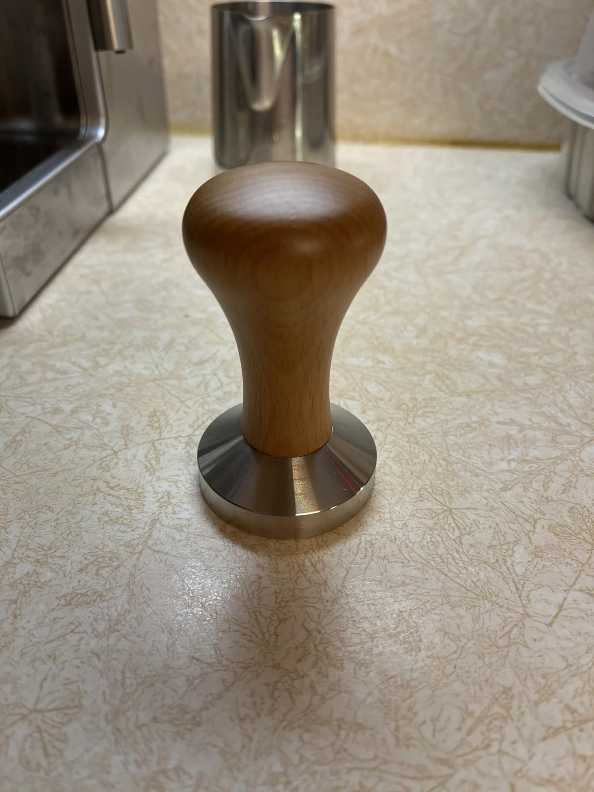 51mm Espresso Tamper-Premium Barista Coffee Tamper Coffee Tamper Classic Series Stainless Steel Espresso Tamper Coffee Press Tool Tamper Espresso Handle, 90x51mm, Solid wood, Stainless steel customer photo 1