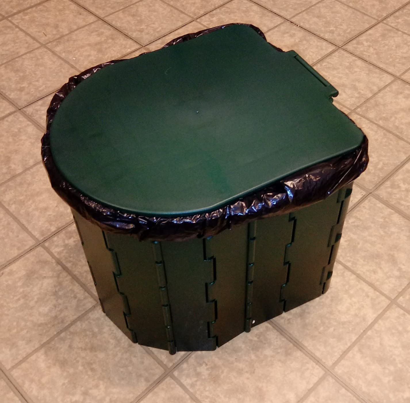 KINSPORY Camping Toilet, Portable Toilet for Adults & Kids, Foldable Potty & Outdoor Emergency Sanitation Products, Trash Can, Stool for Car Truck Camping Travel Hiking Fishing Long Trips (Deep Black) customer photo 1