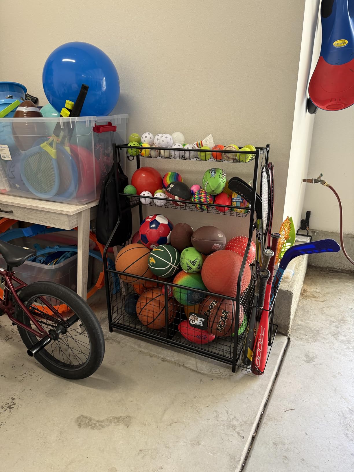 Mythinglogic Rolling Sports Equipment Organizer for Garage Gear and Toys customer photo 2