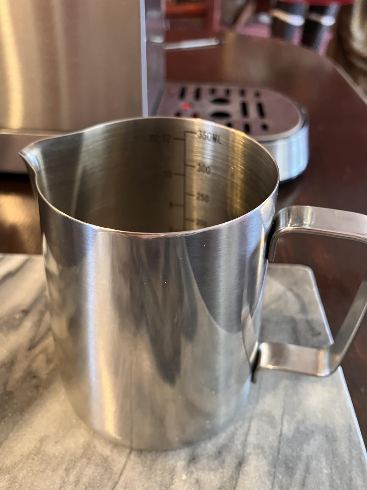 Amrules Milk Frothing Pitcher 12oz Frother Cup Barista Tools, Silver customer photo 2