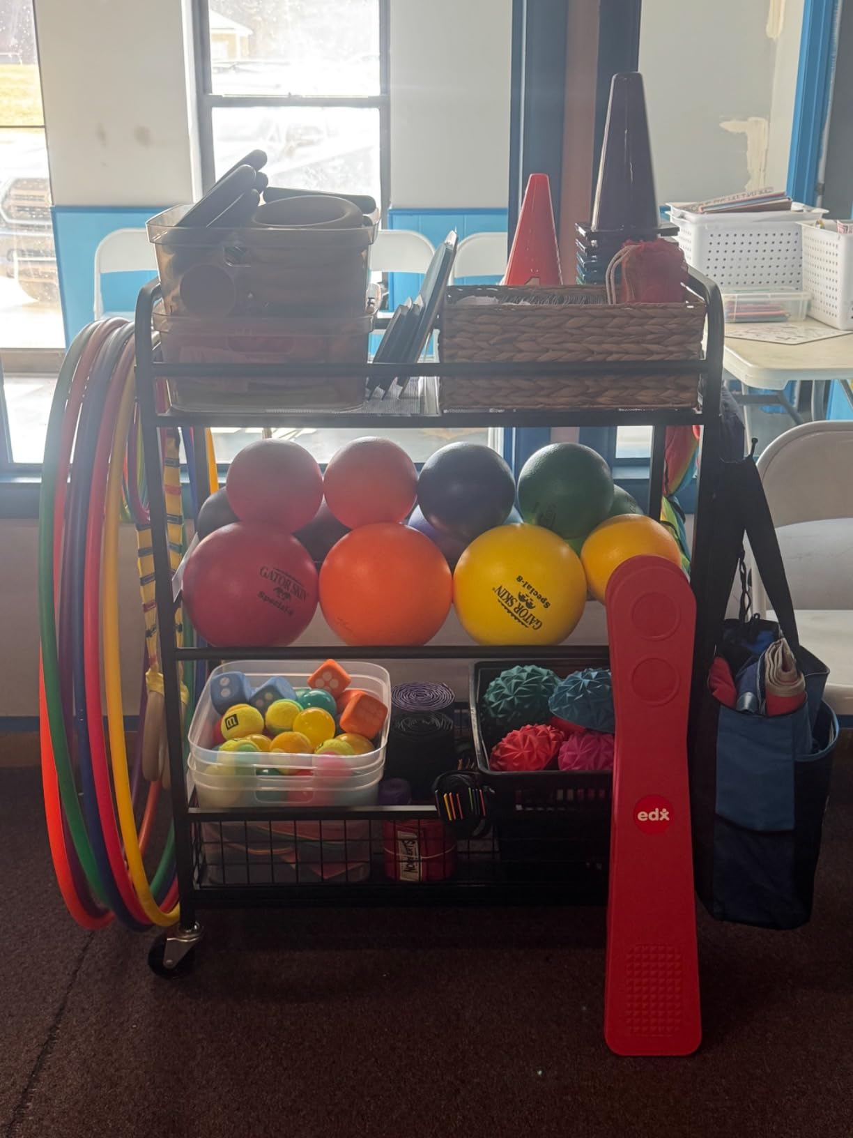 EXTCCT Ball Storage Rack with Wheels for Garage, Sports Equipment Organizer customer photo 1