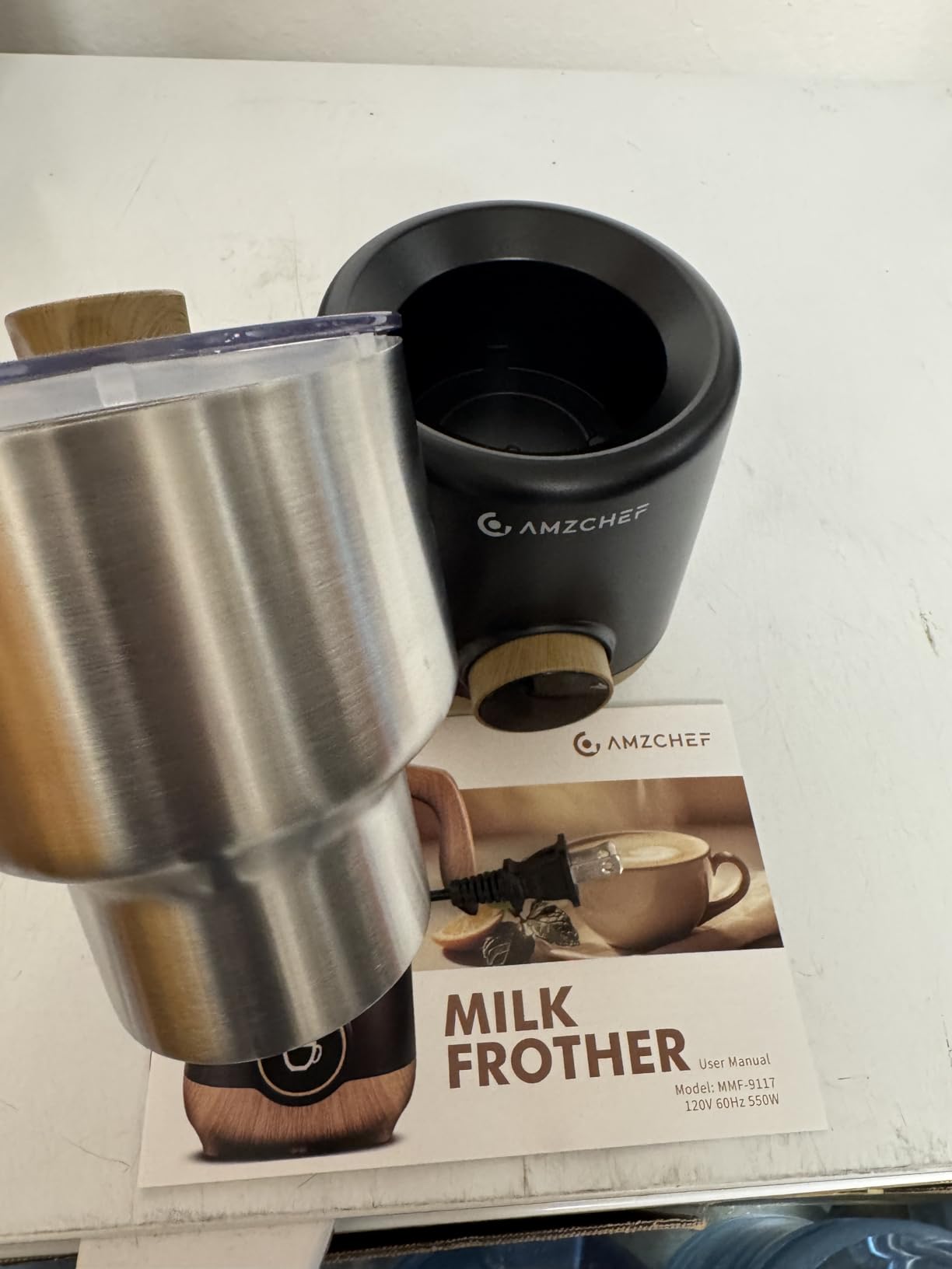 AMZCHEF 8-in-1 Milk Frother and Steamer with 550W IH Induction Heating customer photo 2