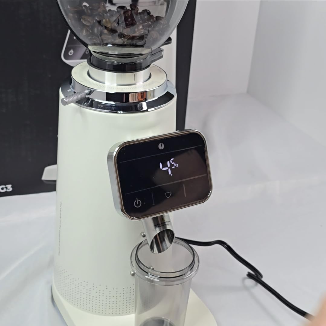 Tuni G3 Commercial 64mm Flat Burr Coffee Grinder, 100 Grind Settings, Ivory customer photo 1
