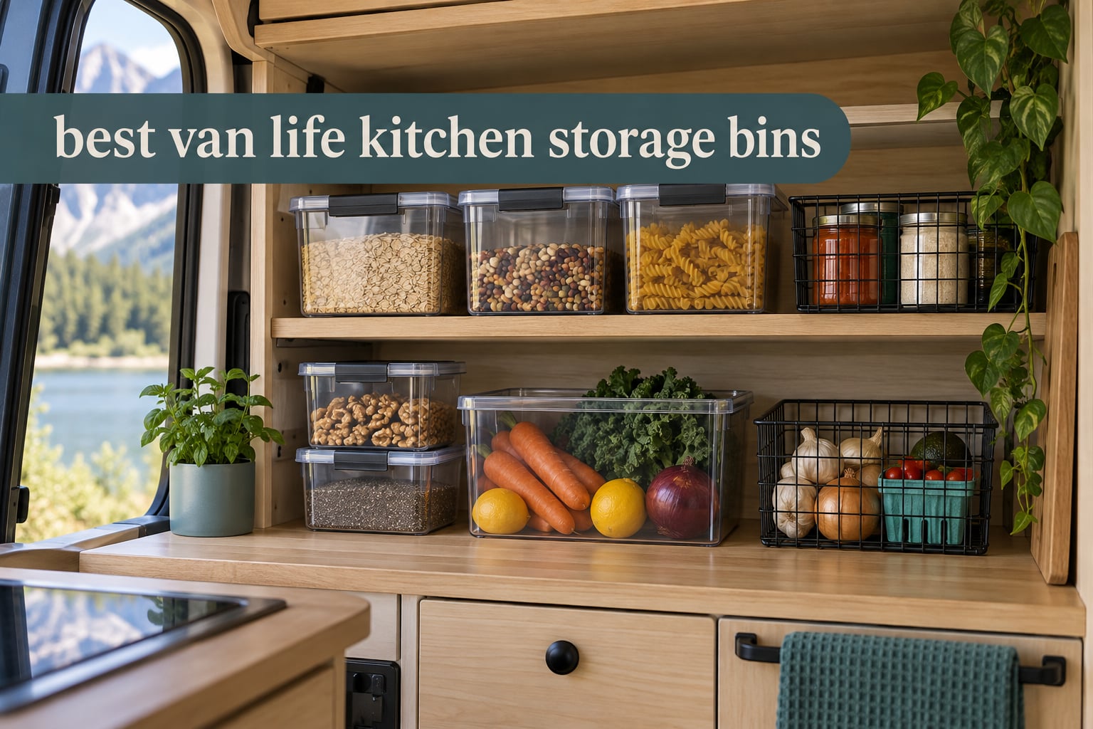 best van life kitchen storage bins